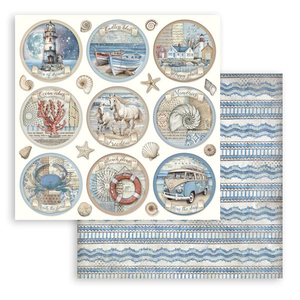 Stamperia SILENT SEA 8X8 Double Faced Paper 10 Sheets + Bonus #SBBS125