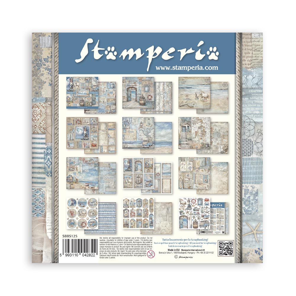 Stamperia SILENT SEA 8X8 Double Faced Paper 10 Sheets + Bonus #SBBS125