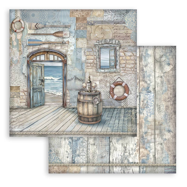 Stamperia SILENT SEA 8X8 Double Faced Paper 10 Sheets + Bonus #SBBS125