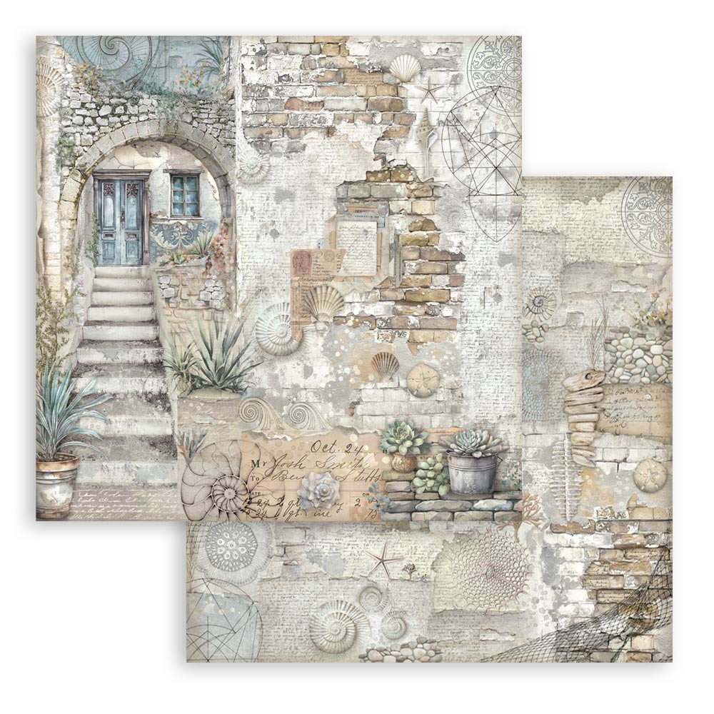 Stamperia SILENT SEA 8X8 Double Faced Paper 10 Sheets + Bonus #SBBS125
