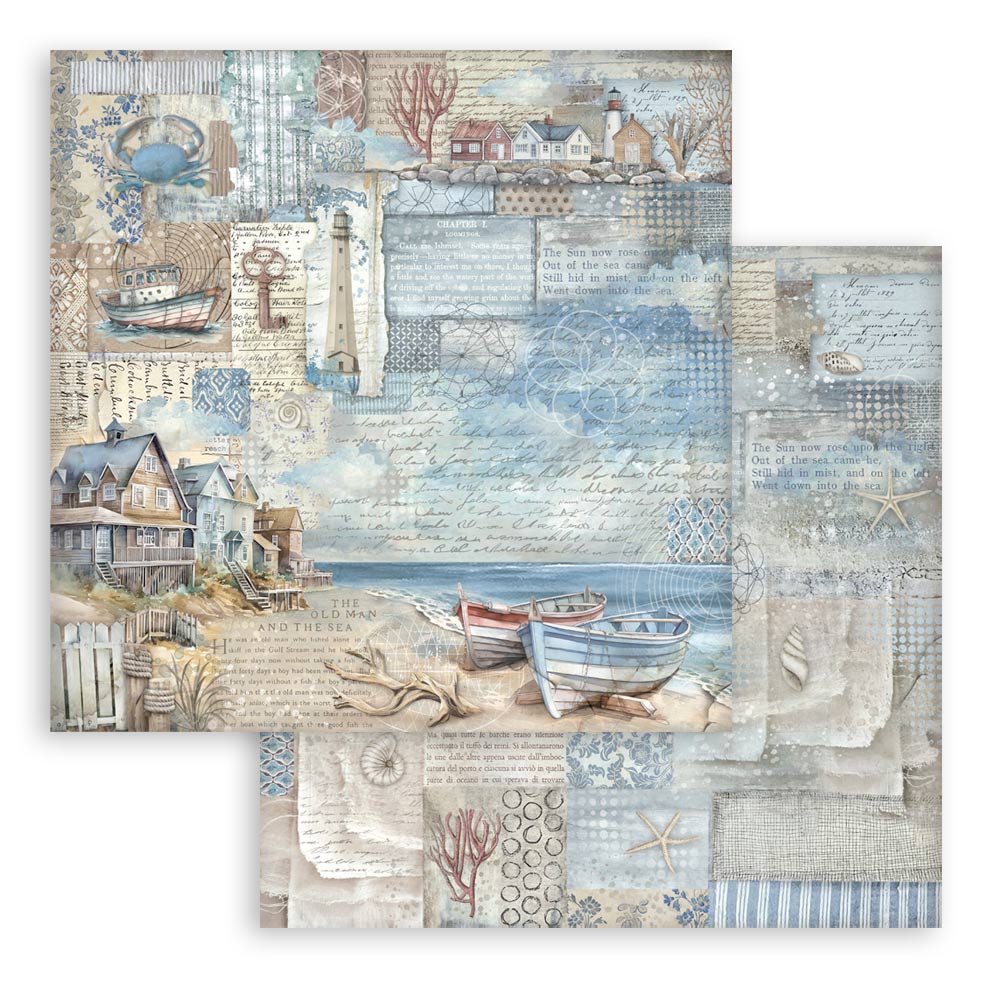 Stamperia SILENT SEA 8X8 Double Faced Paper 10 Sheets + Bonus #SBBS125
