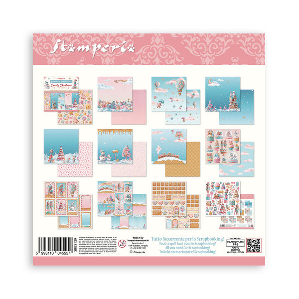 Stamperia CANDY CHRISTMAS 8X8 Double Faced Paper 10 Sheets + Bonus #SBBS129