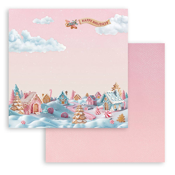 Stamperia CANDY CHRISTMAS 8X8 Double Faced Paper 10 Sheets + Bonus #SBBS129