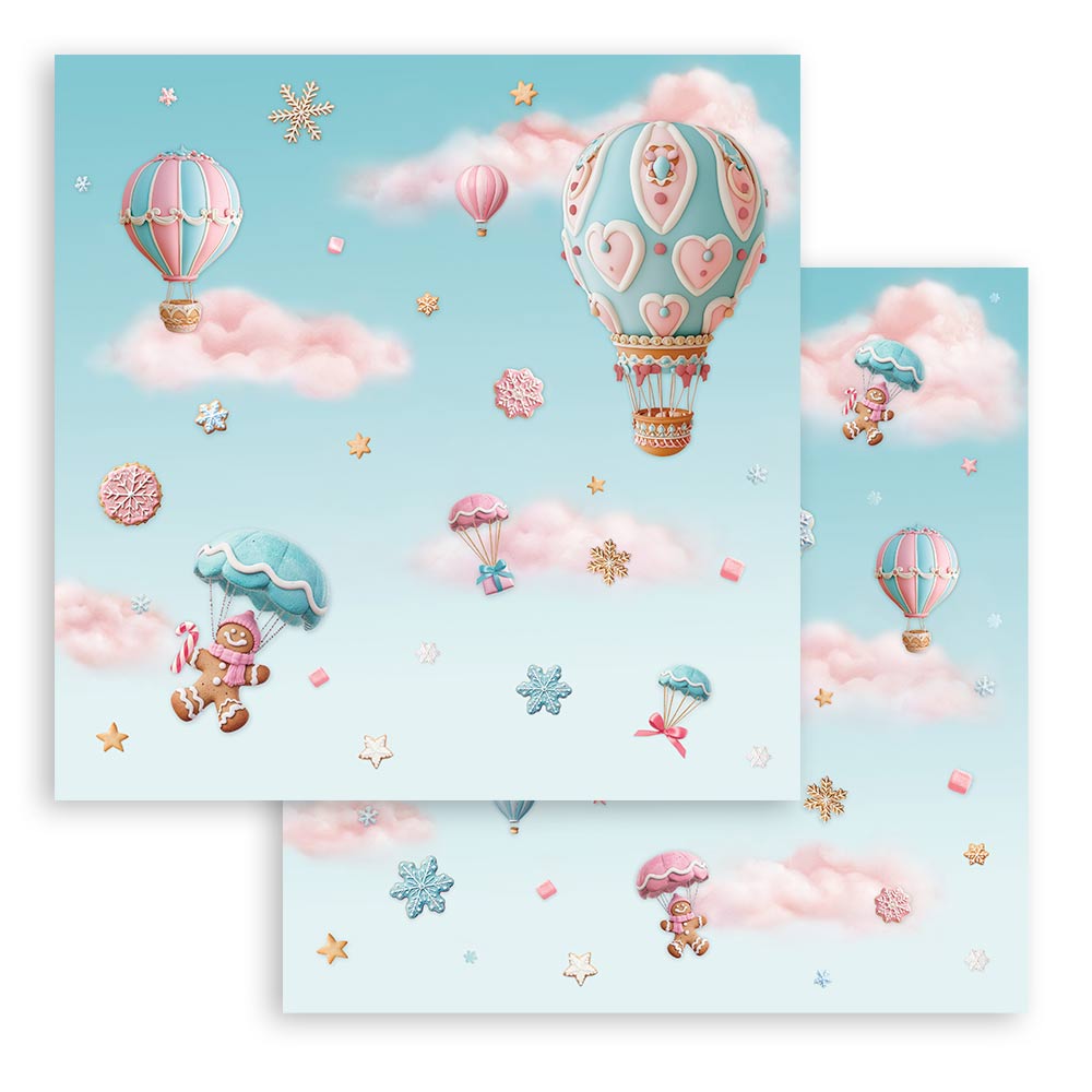 Stamperia CANDY CHRISTMAS 8X8 Double Faced Paper 10 Sheets + Bonus #SBBS129
