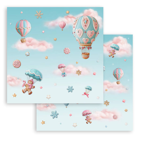 Stamperia CANDY CHRISTMAS 8X8 Double Faced Paper 10 Sheets + Bonus #SBBS129