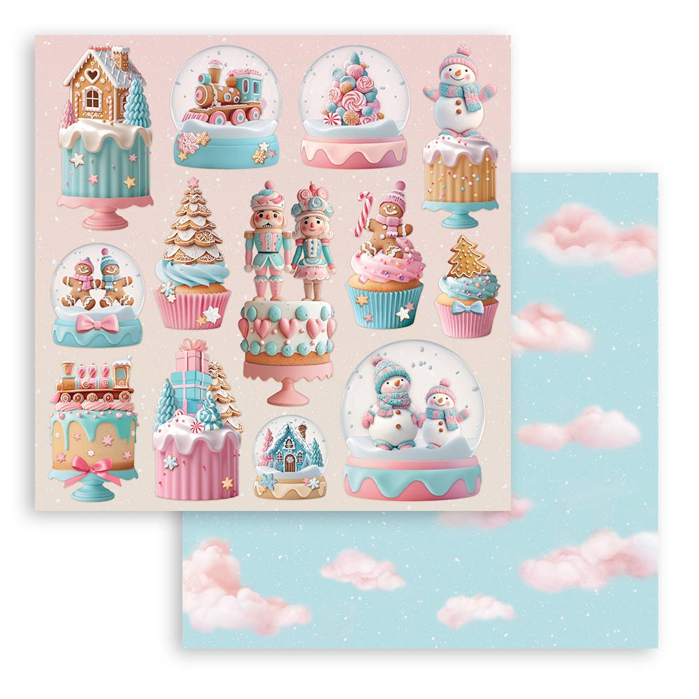 Stamperia CANDY CHRISTMAS 8X8 Double Faced Paper 10 Sheets + Bonus #SBBS129