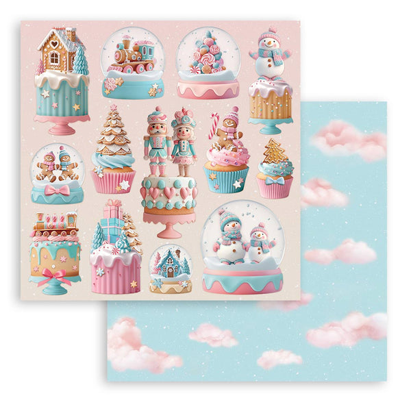 Stamperia CANDY CHRISTMAS 8X8 Double Faced Paper 10 Sheets + Bonus #SBBS129