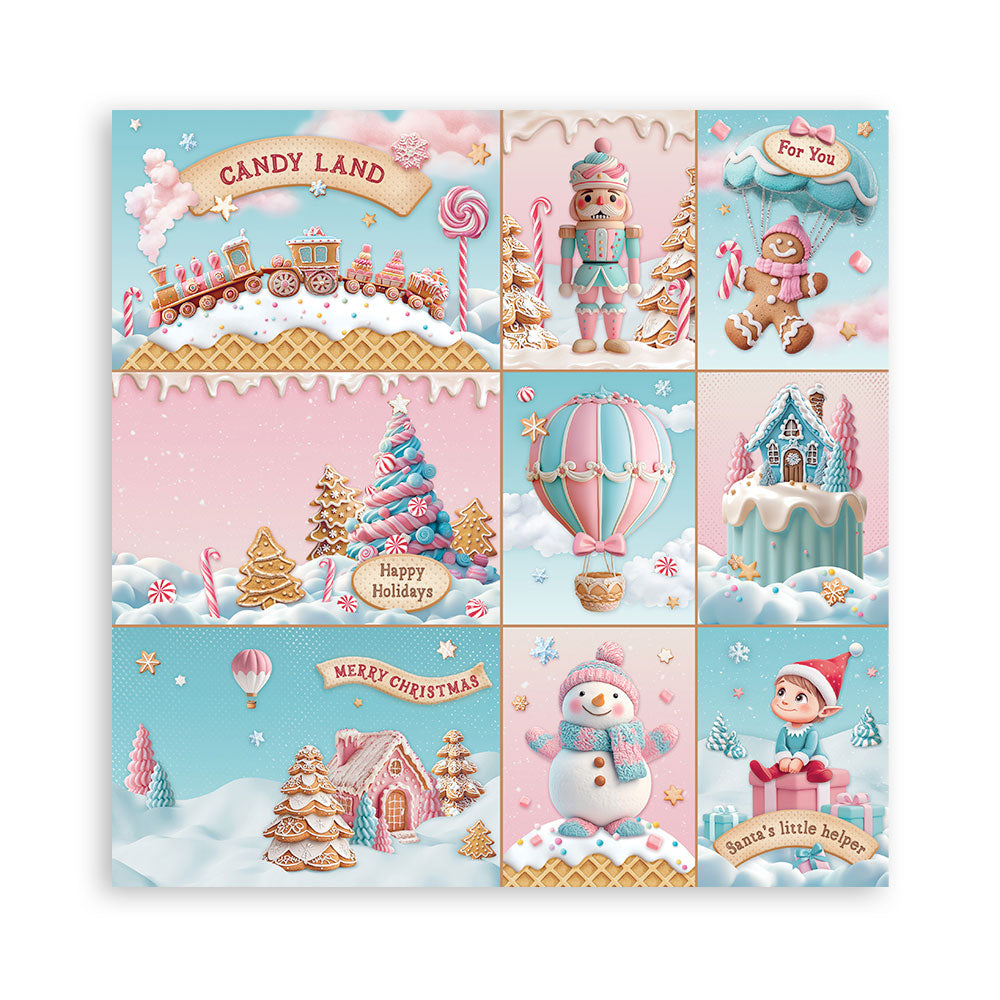 Stamperia CANDY CHRISTMAS 12x12 Single Sided Scrapbook Paper 22 pcs #SBBXLB27