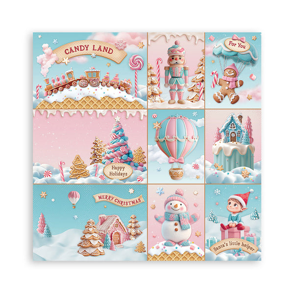 Stamperia CANDY CHRISTMAS 12x12 Single Sided Scrapbook Paper 22 pcs #SBBXLB27