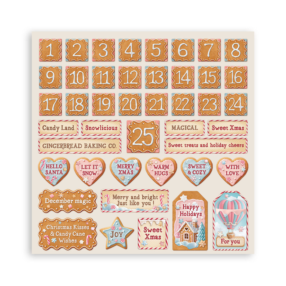 Stamperia CANDY CHRISTMAS 12x12 Single Sided Scrapbook Paper 22 pcs #SBBXLB27