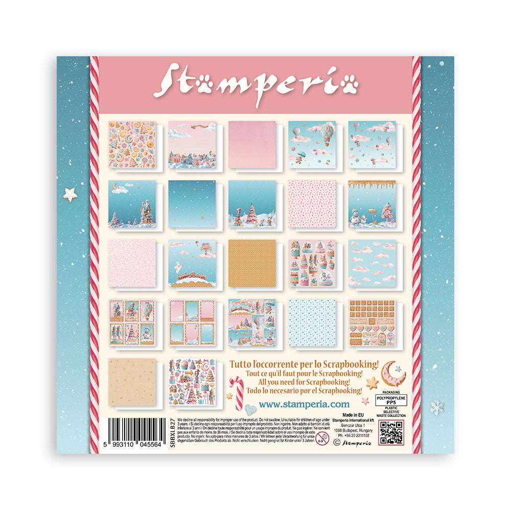 Stamperia CANDY CHRISTMAS 12x12 Single Sided Scrapbook Paper 22 pcs #SBBXLB27