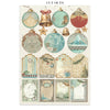 Stamperia ALICE IN CHRISTMAS A4 Junk Journal Stickers Cut outs Backgrounds #SBJK03