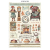 Stamperia ALICE IN CHRISTMAS A4 Junk Journal Stickers Cut outs Backgrounds #SBJK03