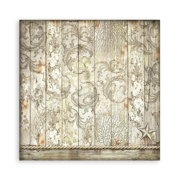 Stamperia SONGS of the SEA Fabric Sheets 4 pcs #SBPLT18