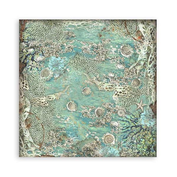 Stamperia SONGS of the SEA Fabric Sheets 4 pcs #SBPLT18