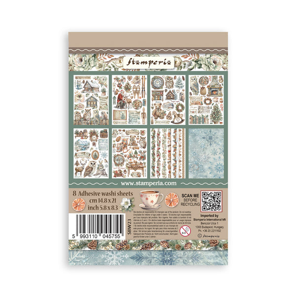 Stamperia THE OWL'S HOUSE Christmas Washi Pad 8 Sheets A5 #SBW23