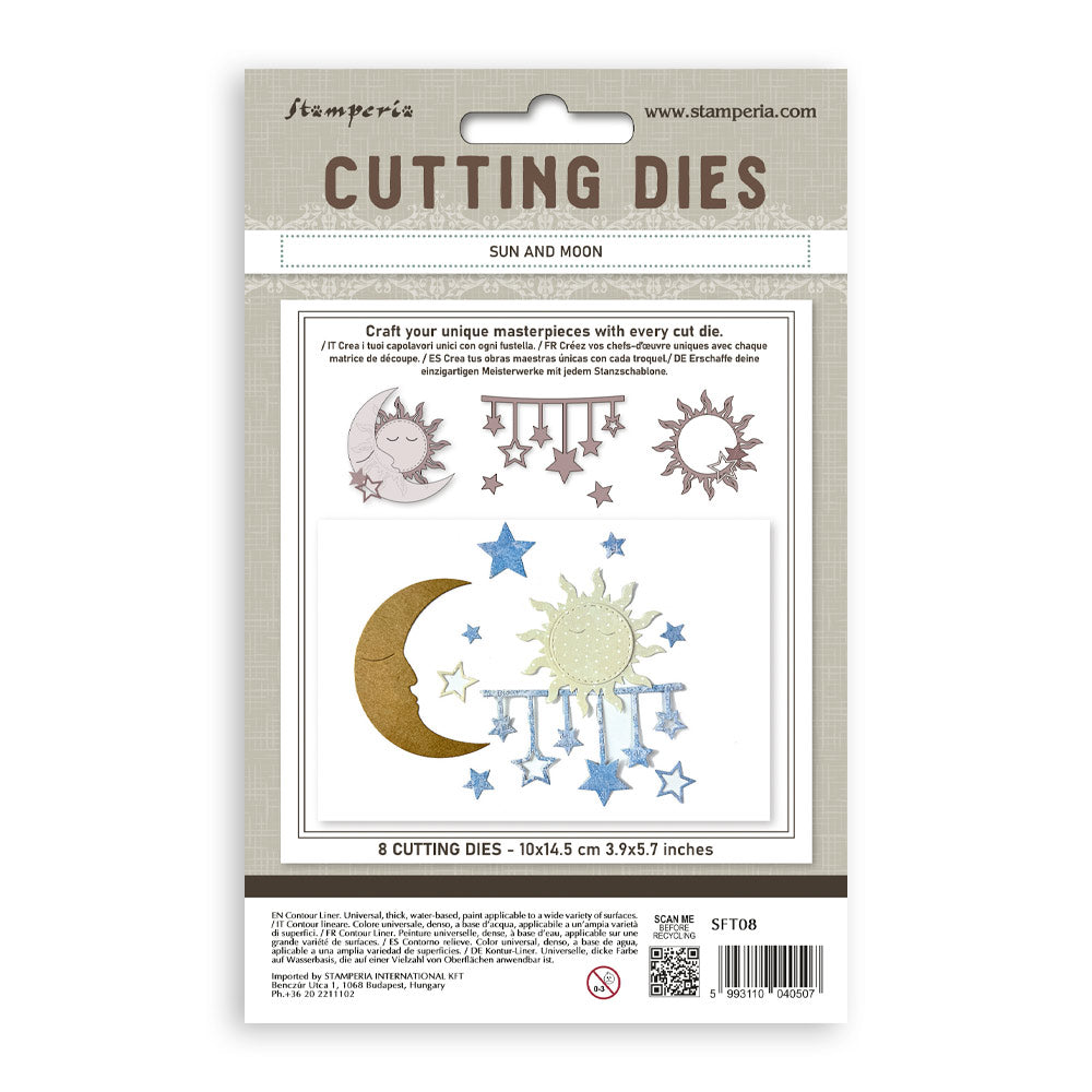 Stamperia TIMELESS - SUN and MOON A6 Cutting Dies #SFT08