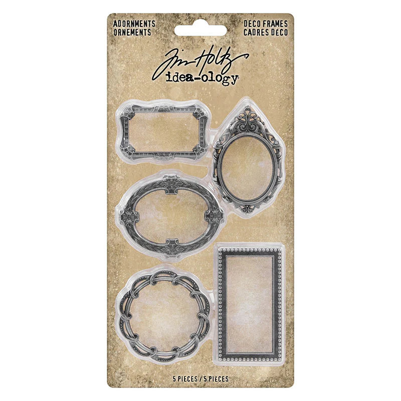 Tim Holtz idea-ology DECO FRAMES Adornments Metal 5 pcs #TH93792