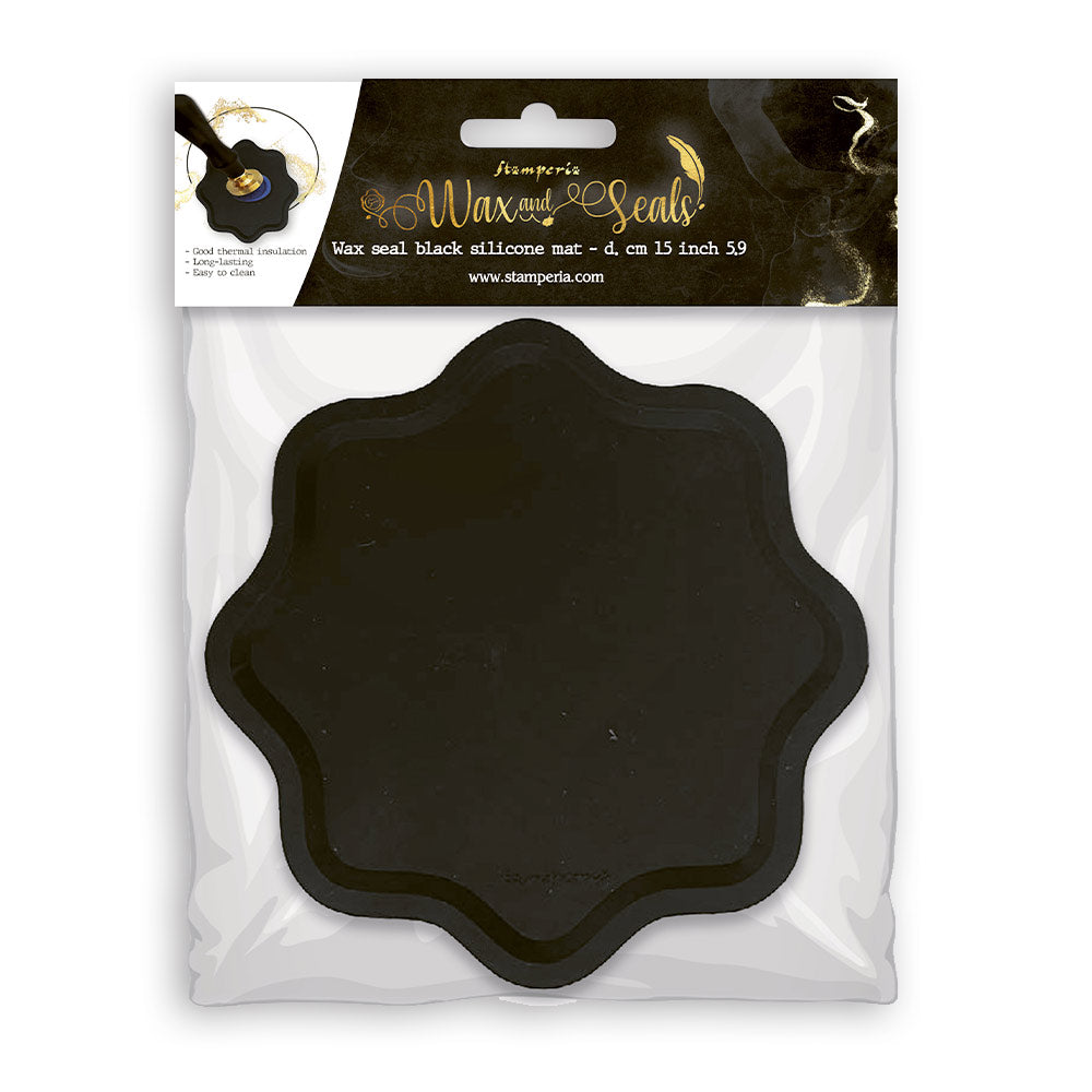 Stamperia BLACK SEAL MAT Silicone Mat for creating Wax Seals #WAX03