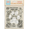 Clear stamps with Christmas-themed designs in Stamperia packaging.
