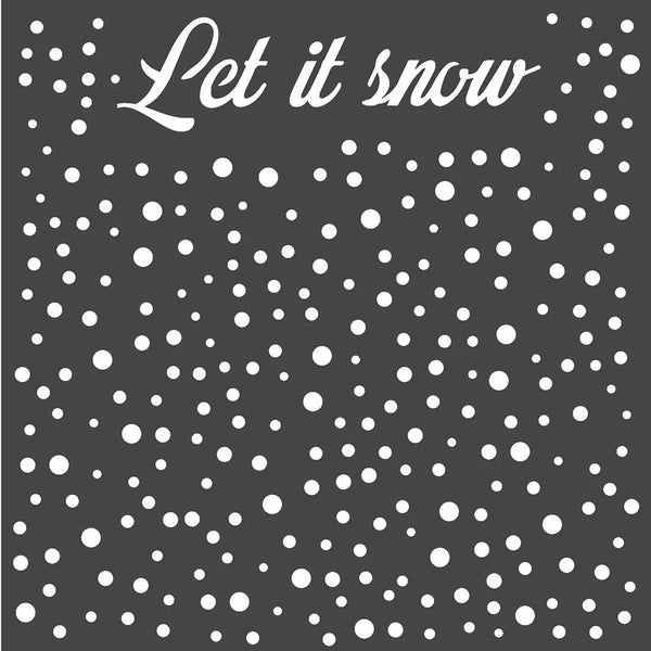 Stamperia Mixed Media Classic Christmas LET'S SNOW Stencil 18x18 cm #KSTDQ52
