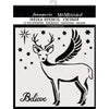 Stamperia Mixed Media Pink Christmas DEER Stencil 18x18 cm #KSTDQ48