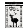 Stamperia Mixed Media Art Winter Tales WHITE CHRISTMAS DEER Stencil 20 x 25 cm #KSTD052