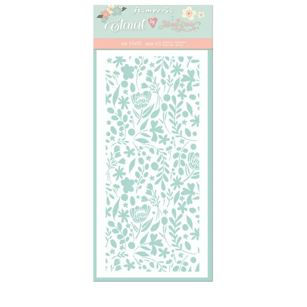Stamperia Mixed Media Art Love Story SMALL FLOWERS Stencil 12 x 25 cm #KSTDL41