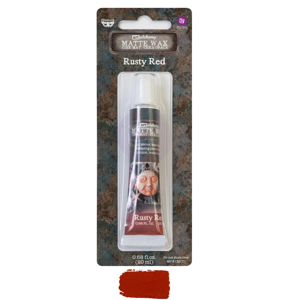 Finnabair Art Alchemy Prima RUSTY RED Matte Wax TUBE .68 oz Altered Art Mixed Media #967895