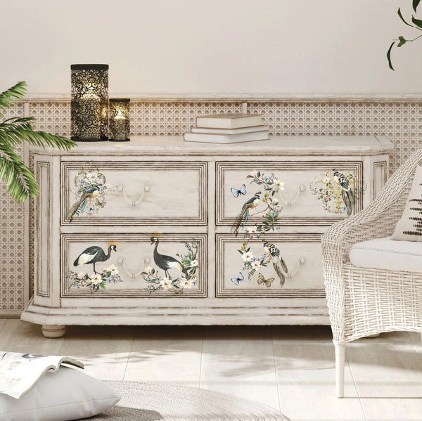 re-design Prima RARE BIRDS 6X12 Decor Transfers 3 sheets #656027