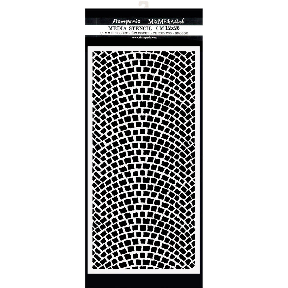 Stamperia Lady Vagabond Lifestyle COBBLESTONE Stencil 12X25 cm #KSTDL52
