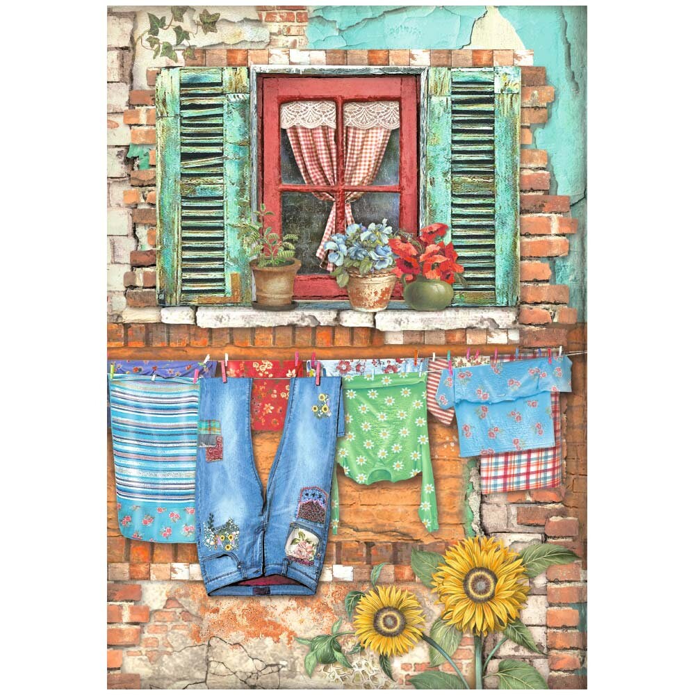 Stamperia SUNFLOWER ART A4 Rice Paper SELECTION Decoupage #DFSA4XSF