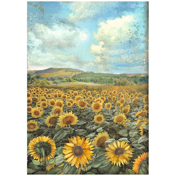 Stamperia SUNFLOWER ART A4 Rice Paper SELECTION Decoupage #DFSA4XSF