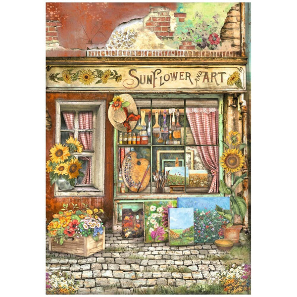 Stamperia SUNFLOWER ART A4 Rice Paper SELECTION Decoupage #DFSA4XSF