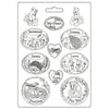 Stamperia Soft Mould A4 WOODLAND OVAL PLATES Cold Pour Resin #K3PTA4568