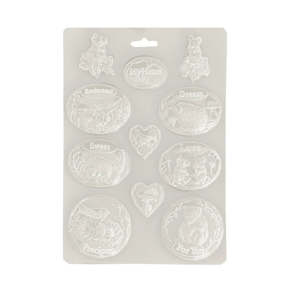 Stamperia Soft Mould A4 WOODLAND OVAL PLATES Cold Pour Resin #K3PTA4568