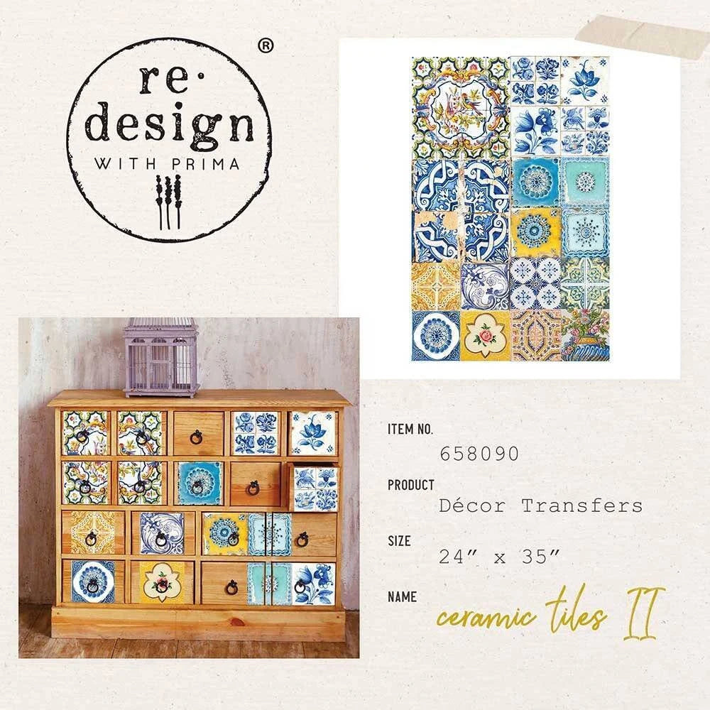 Re-design with Prima CERAMIC TILES II Decor Transfer 24