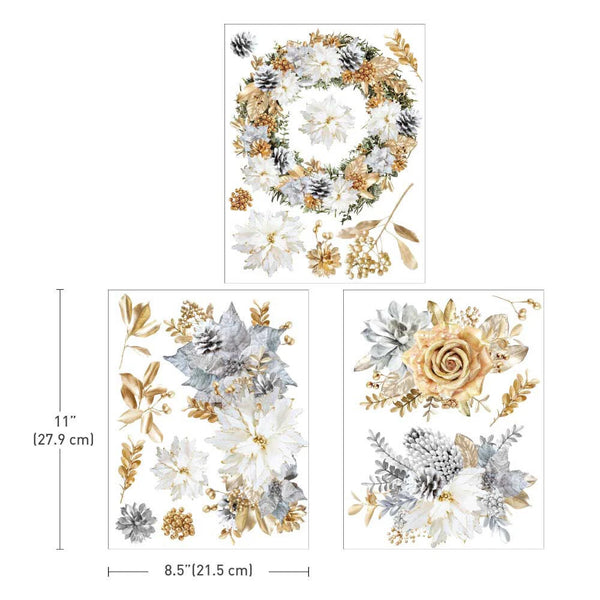 Re-design with Prima A GILDED MOMENT - 8.5 x 11 Decor Transfers 3 sheets #660130