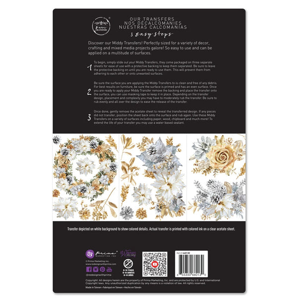 Re-design with Prima A GILDED MOMENT - 8.5 x 11 Decor Transfers 3 sheets #660130