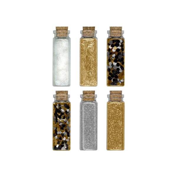 CraftMedley METALLIQUE Glitter Confetti Vials 6 pcs 1.7 ozs / 50.4 g #GC407B