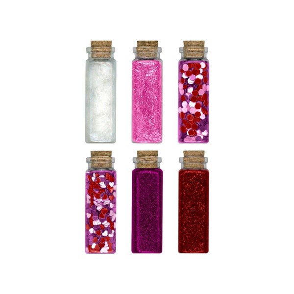 CraftMedley ROUGE Glitter Confetti Vials 6 pcs 1.7 ozs / 50.4 g #GC407C