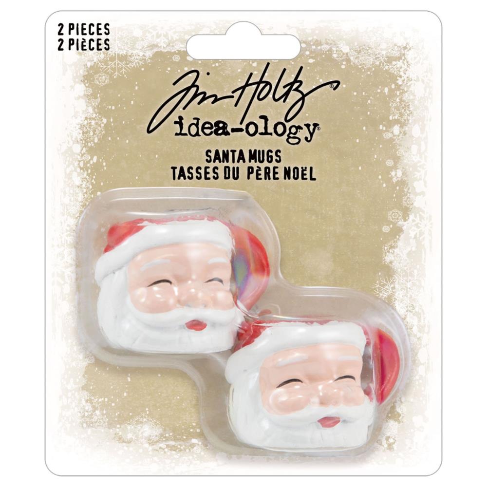 Tim Holtz idea-ology SANTA MUGS Christmas 2 pcs  #TH94419