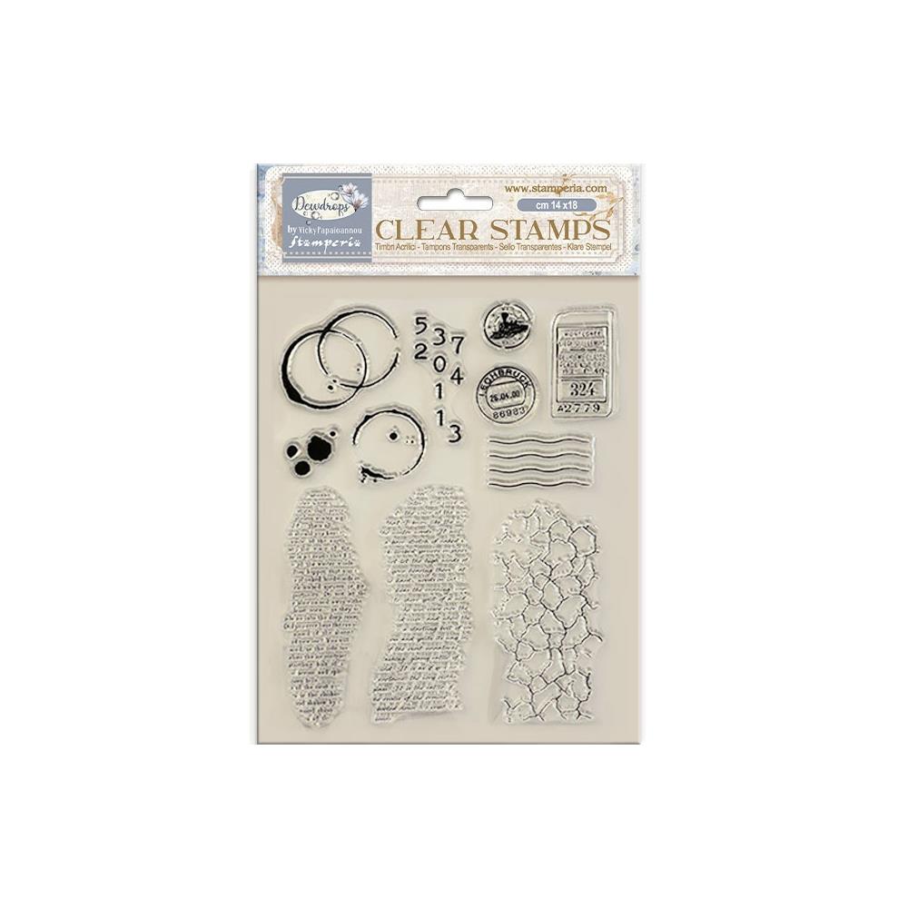 Stamperia Create Happiness DEWDROPS MIXED BACKGROUNDS Acrylic Stamps 14 x 18 cm #WTK208