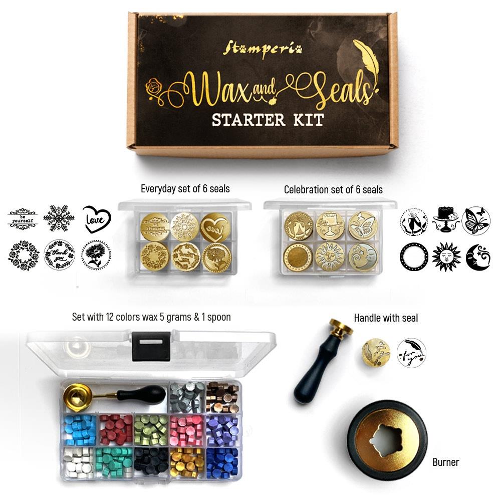 PRE-ORDER Stamperia WAX and SEALS - Starter Kit #WAXSTX