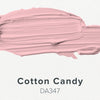 Pink swatch labeled 'Cotton Candy' with color code DA347 on a light gray background
