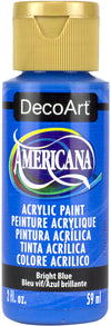 DecoArt Americana acrylic paint bottle in Bright Blue color