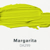 Smeared yellow color swatch labeled 'Margarita DA299' on a white background