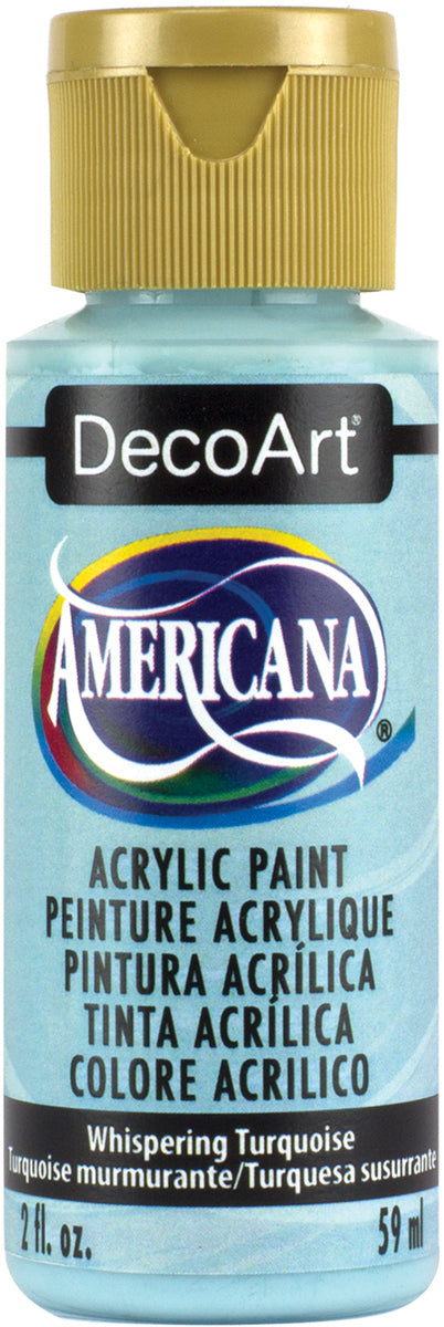 DecoArt Americana acrylic paint bottle in Whispering Turquoise color