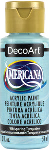 DecoArt Americana acrylic paint bottle in Whispering Turquoise color