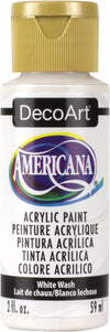 DecoArt Americana acrylic paint bottle in white wash color
